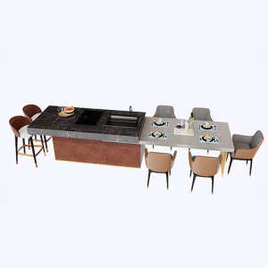 SketchUp模型丨模型库[单体模型]现代餐桌椅丨DT00009