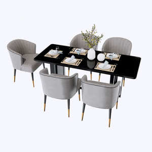 SketchUp模型丨模型库[单体模型]现代餐桌椅丨DT00010