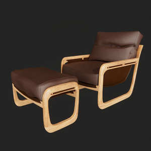 SketchUp模型丨模型库[单体模型]现代休闲椅脚凳组合丨DT00021