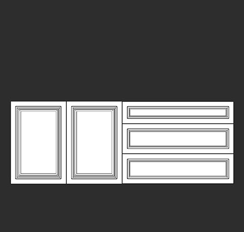 SketchUp模型丨智能构件[PB3构件]橱柜_柜门丨PB00012