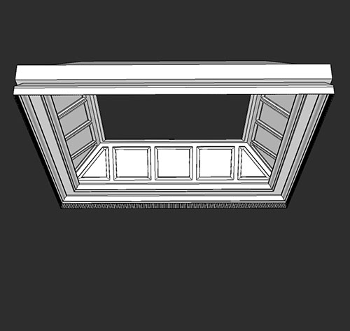 SketchUp模型丨智能构件[PB3构件]吊顶美式造型丨PB00055