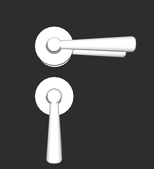 SketchUp模型丨智能构件[PB3构件]房门_拉手丨PB00061