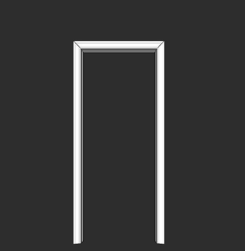 SketchUp模型丨智能构件[PB3构件]房门_斜拼70门套丨PB00081