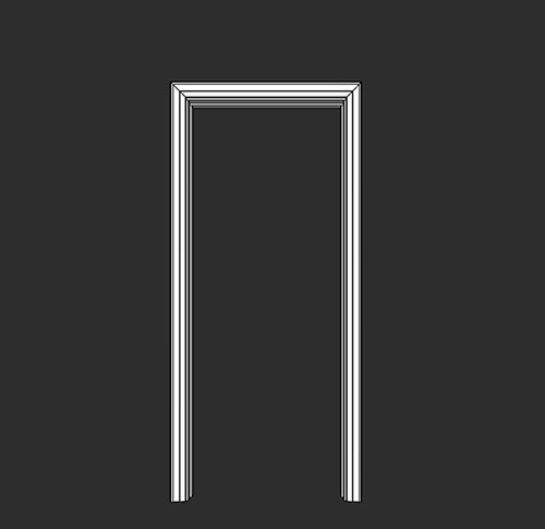 SketchUp模型丨智能构件[PB3构件]房门_斜拼80门套丨PB00082