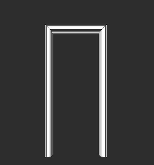 SketchUp模型丨智能构件[PB3构件]房门_斜拼100门套丨PB00083