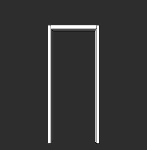 SketchUp模型丨智能构件[PB3构件]房门_直拼50门套丨PB00084