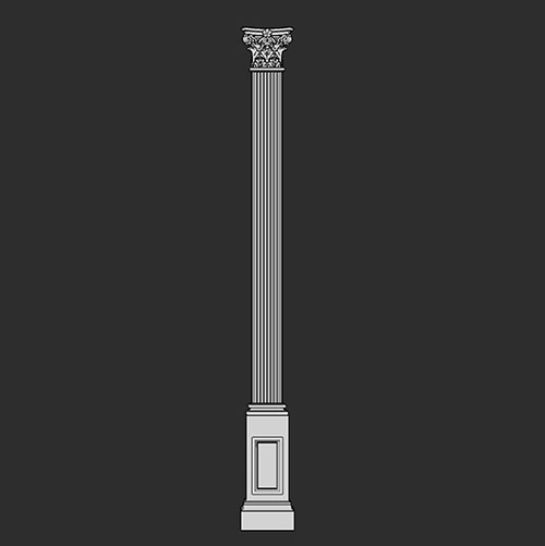 SketchUp模型丨智能构件[PB3构件]建筑_罗马柱丨PB00152