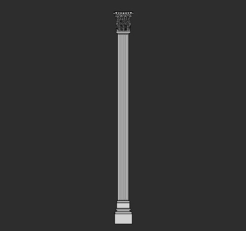 SketchUp模型丨智能构件[PB3构件]建筑_罗马柱丨PB00162