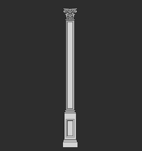 SketchUp模型丨智能构件[PB3构件]建筑_罗马柱丨PB00163