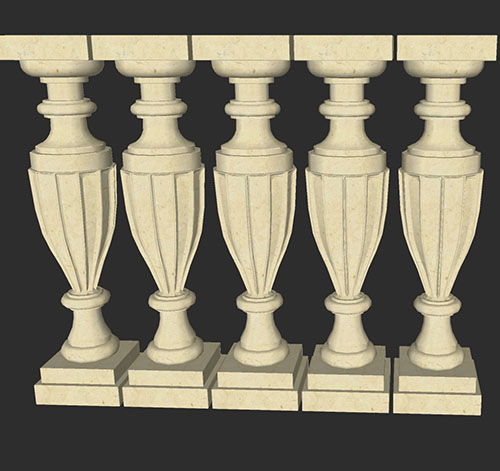 SketchUp模型丨智能构件[PB3构件]欧式石花瓶丨PB00181