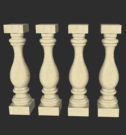 SketchUp模型丨智能构件[PB3构件]欧式石花瓶丨PB00187