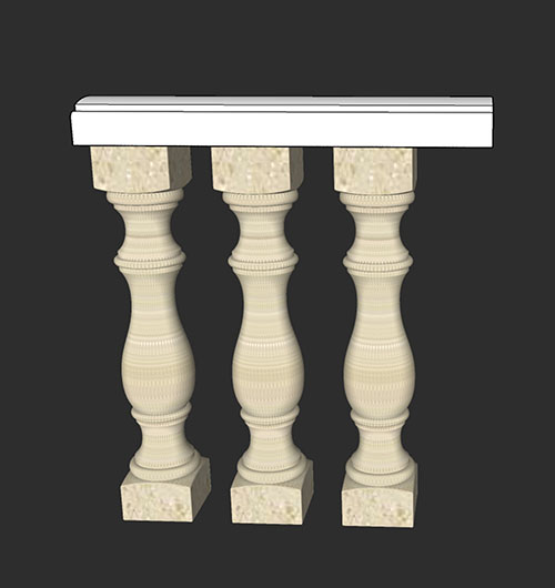 SketchUp模型丨智能构件[PB3构件]欧式石花瓶丨PB00189