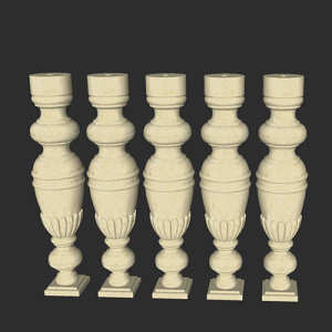 SketchUp模型丨智能构件[PB3构件]欧式石花瓶丨PB00190