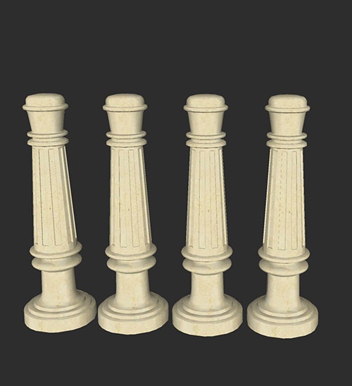 SketchUp模型丨智能构件[PB3构件]欧式石花瓶丨PB00192