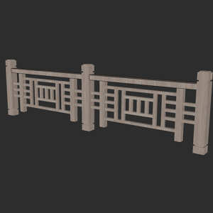SketchUp模型丨智能构件[PB3构件]木质栏杆丨PB00216