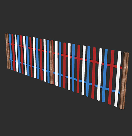 SketchUp模型丨智能构件[PB3构件]木栅栏丨PB00222