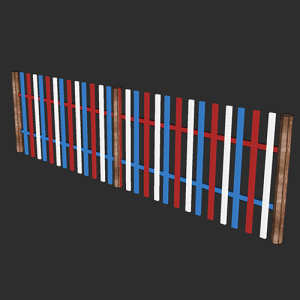 SketchUp模型丨智能构件[PB3构件]木栅栏丨PB00222