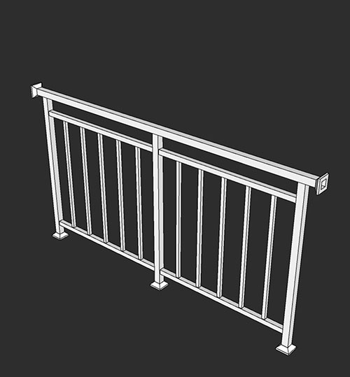SketchUp模型丨智能构件[PB3构件]围栏_款式丨PB00229