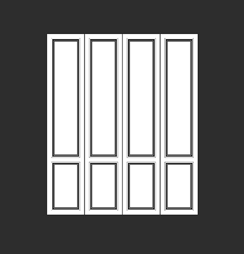 SketchUp模型丨智能构件[PB3构件]衣柜门_款式丨PB00316