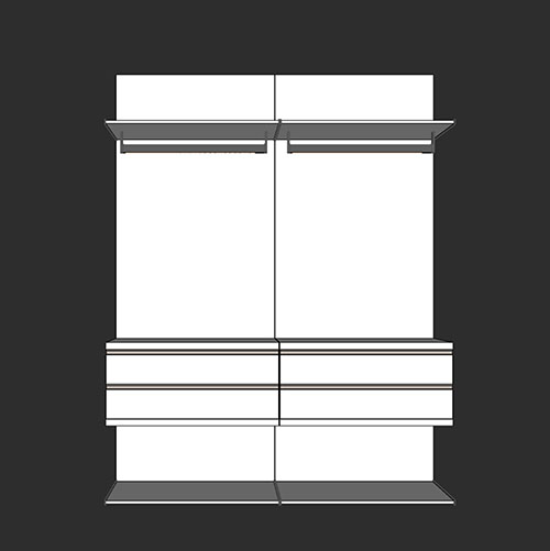 SketchUp模型丨智能构件[PB3构件]衣帽间_款式丨PB00324
