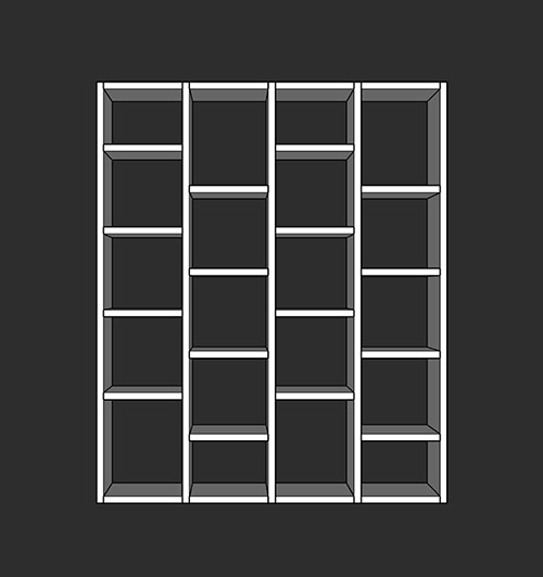 SketchUp模型丨智能构件[PB3构件]书柜_款式丨PB00352
