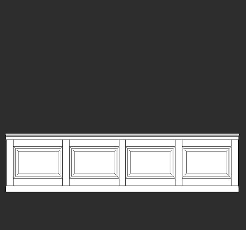 SketchUp模型丨智能构件[PB3构件]护墙_美式丨PB00105