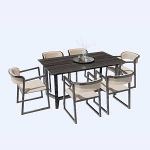 SketchUp模型丨模型库[单体模型] 餐桌椅 瑞典 宜家丨DT000150