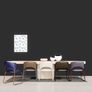 SketchUp模型丨模型库[单体模型]  餐桌椅 意大利 Calligaris丨DT000169
