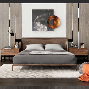 SketchUp模型丨模型库[单体模型] 卧室现代床丨DT000196