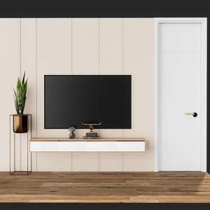 SketchUp模型丨模型库[单体模型] 电视机柜电视背景丨DT000211