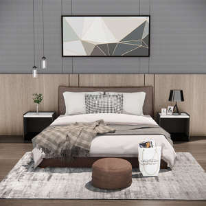 SketchUp模型丨模型库[单体模型]  卧室床丨DT000213