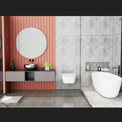 SketchUp模型丨场景模型[客厅空间]卫浴组合丨ZH00005