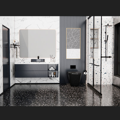 SketchUp模型丨场景模型[客厅空间]卫浴组合丨ZH00006