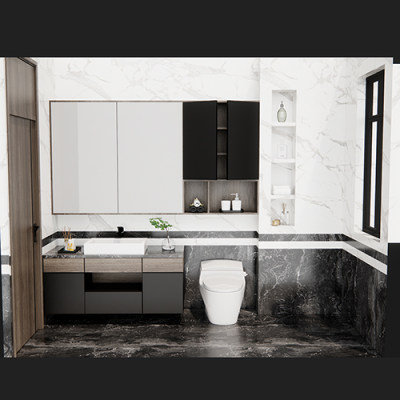 SketchUp模型丨场景模型[客厅空间]卫浴组合丨ZH00009