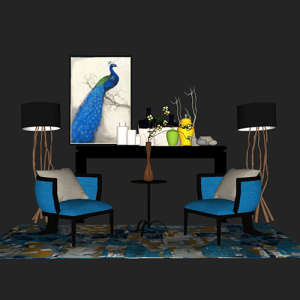 SketchUp模型丨场景模型[中式家具]沙发组合丨MX00026