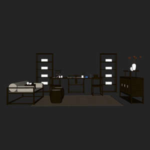 SketchUp模型丨场景模型[中式家具]沙发组合丨MX00035