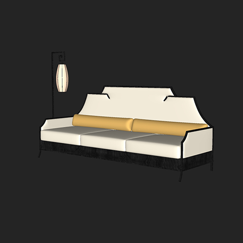 SketchUp模型丨场景模型[中式家具]沙发组合丨MX00050