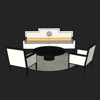 SketchUp模型丨场景模型[中式家具]沙发组合丨MX00051