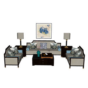 SketchUp模型丨场景模型[中式家具]沙发组合丨MX00057