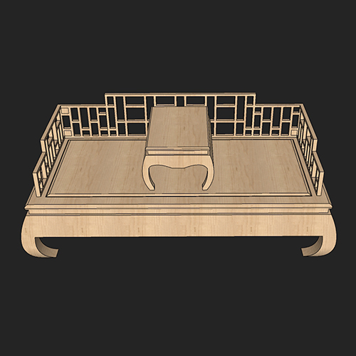 SketchUp模型丨单体模型[中式家具]沙发组合丨MX00066