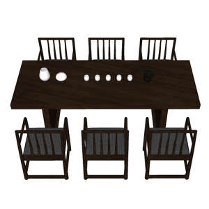 SketchUp模型丨组合模型[中式家具]餐桌丨MX00106