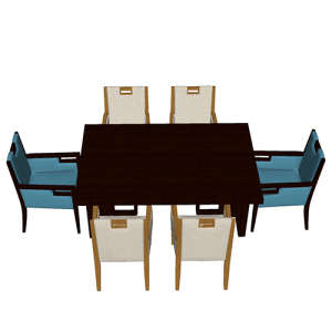 SketchUp模型丨组合模型[中式家具]餐桌丨MX00107