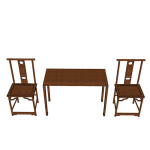 SketchUp模型丨组合模型[中式家具]单椅丨MX00114