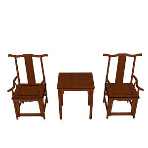SketchUp模型丨组合模型[中式家具]单椅丨MX00115