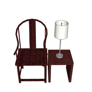SketchUp模型丨组合模型[中式家具]单椅丨MX00116