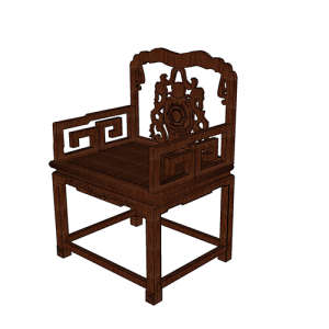 SketchUp模型丨单体模型[中式家具]单椅丨MX00134