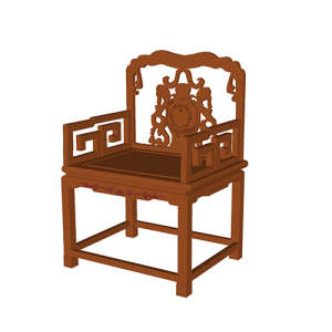 SketchUp模型丨单体模型[中式家具]单椅丨MX00136