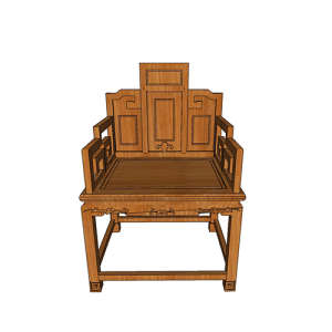 SketchUp模型丨单体模型[中式家具]单椅丨MX00138