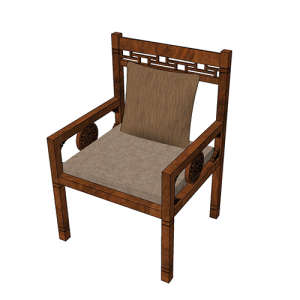 SketchUp模型丨单体模型[中式家具]单椅丨MX00160