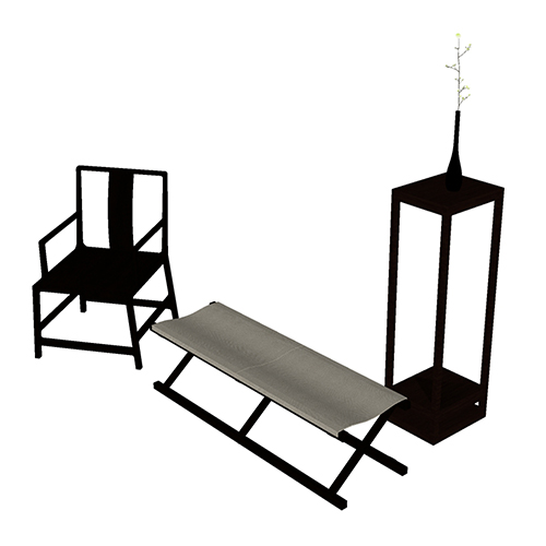 SketchUp模型丨组合模型[中式家具]书桌茶桌丨MX00170